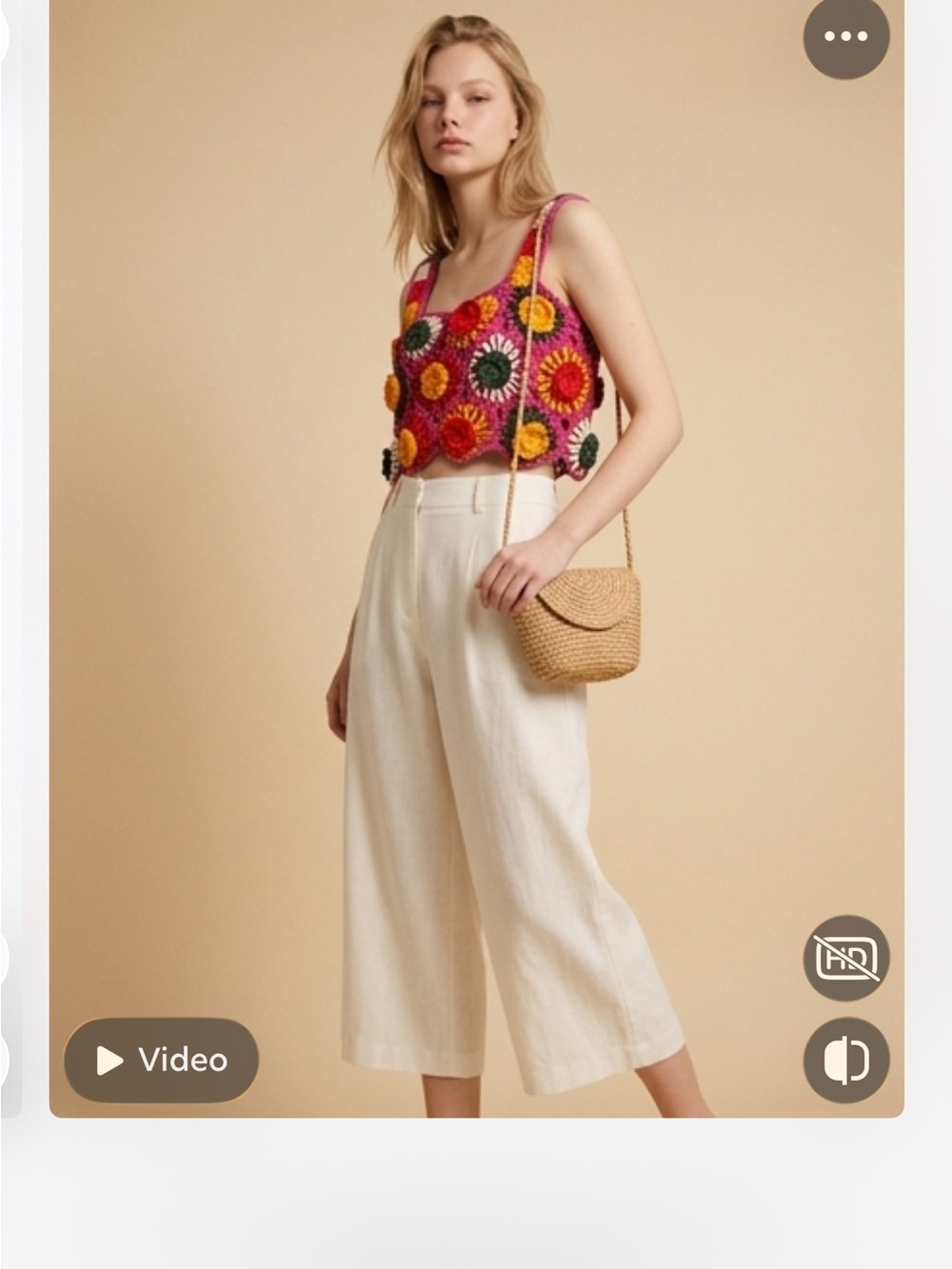 Farm Rio crochet flower top